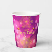 Diwali Paarse gouden mandala lampen Papieren Bekers (Achterkant)