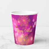 Diwali Paarse gouden mandala lampen Papieren Bekers (Voorkant)