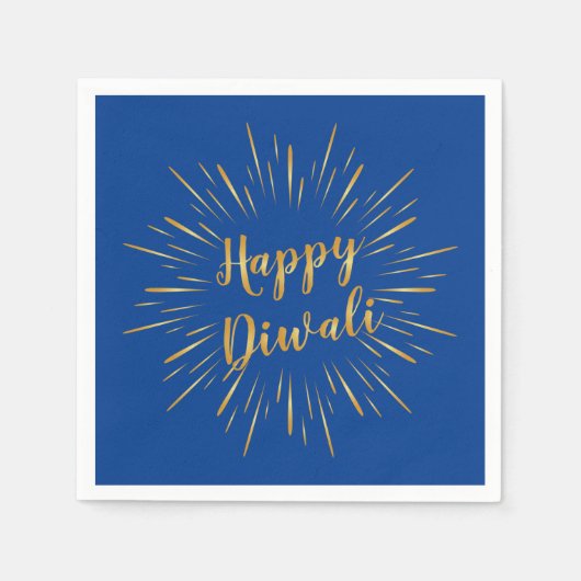 Diwali Paper Napkin Gold Calligraphy - Aangepaste  Servet (Voorkant)