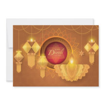 Diwali Papercut Deepa & Lantaarns, goud