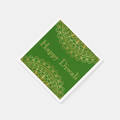 Diwali Papieren servet in Fuschia & Gold Mandala (Hoek)