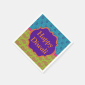 Diwali Papieren servet in kleurrijk Indiaas patroo (Hoek)