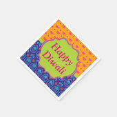 Diwali Papieren servet in kleurrijk Indiaas patroo (Hoek)