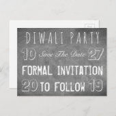 Diwali Partij bewaart het DatumKalkbord Aankondigingskaart (Voorkant / Achterkant)