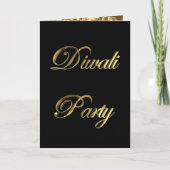 Diwali Party Invitation Elegant Black and Gold (Voorkant)