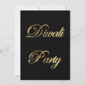 Diwali Party Invitation Elegant Black and Gold Kaart (Voorkant)