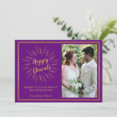 Diwali Photo Wenskaart - Aangepaste kleur Kaart (Staand voorkant)