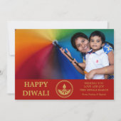 Diwali Photo Wenskaart - Aangepaste kleur Kaart (Voorkant)