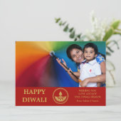 Diwali Photo Wenskaart - Aangepaste kleur Kaart (Staand voorkant)