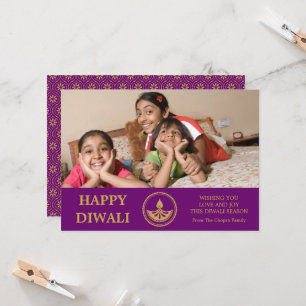Diwali Photo Wenskaart - Aangepaste kleur Kaart