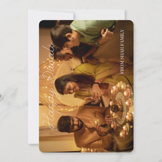 Diwali platte fotokaart feestdagenkaart (Voorkant)