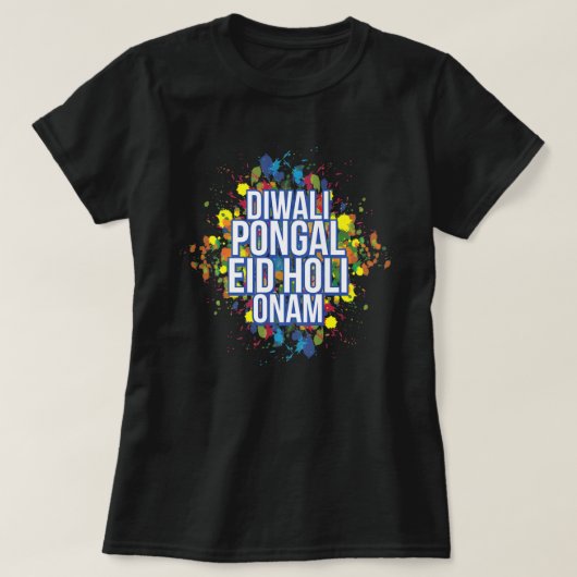 Diwali Pongal Eid Holi Onam Holi Premium Festival T-shirt (Design voorkant)
