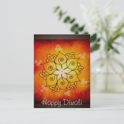 Diwali Rangoli Briefkaart (Staand voorkant)