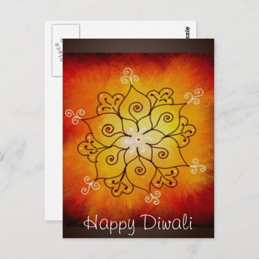 Diwali Rangoli Briefkaart (Voorkant / Achterkant)