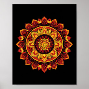 Diwali Rangoli Mandala Lotus Meditatie Yoga  Poster