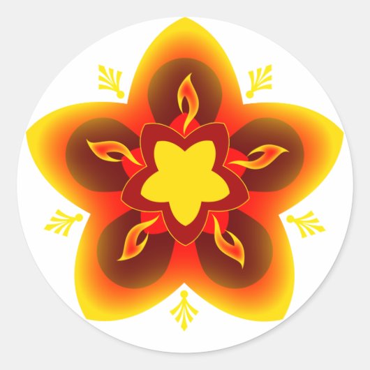 diwali rangoli ronde sticker (Voorkant)