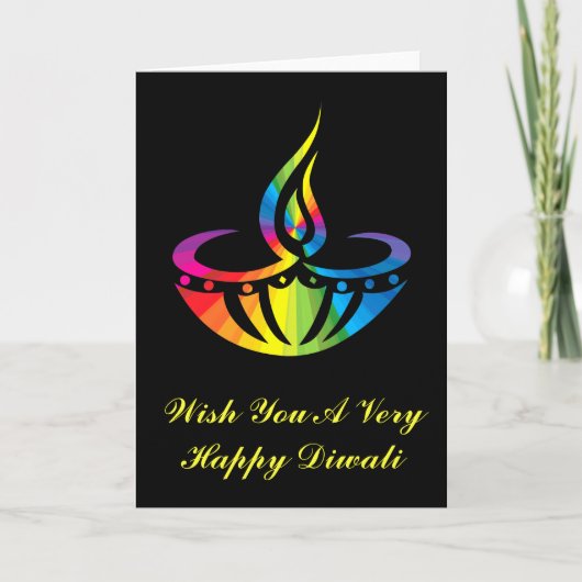Diwali - Regenbooglamp Kaart (Voorkant)