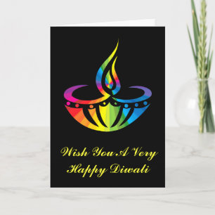 Diwali - Regenbooglamp Kaart