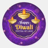 Diwali Ronde Sticker (Voorkant)
