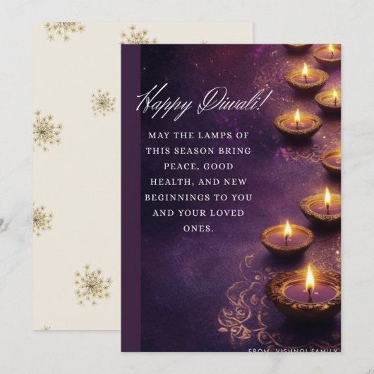 Diwali Seizoen Feestdagenkaart (Voorkant / Achterkant)