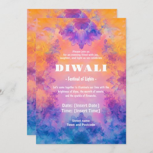 Diwali Serenity Invitation Kaart (Voorkant / Achterkant)