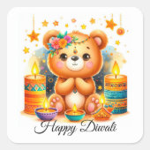 Diwali-sfeer Vierkante Sticker (Voorkant)