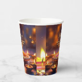 Diwali Sinaasappel Bruin Gouden Lamp Diyas Papieren Bekers (Links)