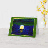 Diwali Single Candle on Green Kaart (Gele Bloem)