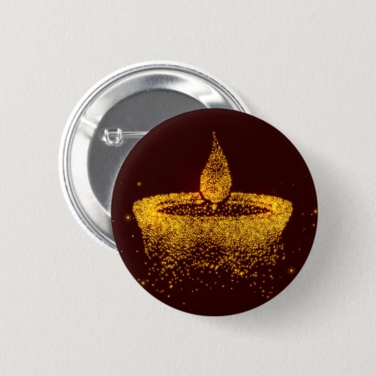 Diwali Sparkle Diya Ronde Button 5,7 Cm (Voorkant /achterkant)