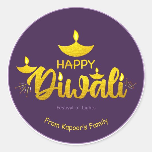 Diwali stickers gepersonaliseerd voor geschenken p (Voorkant)
