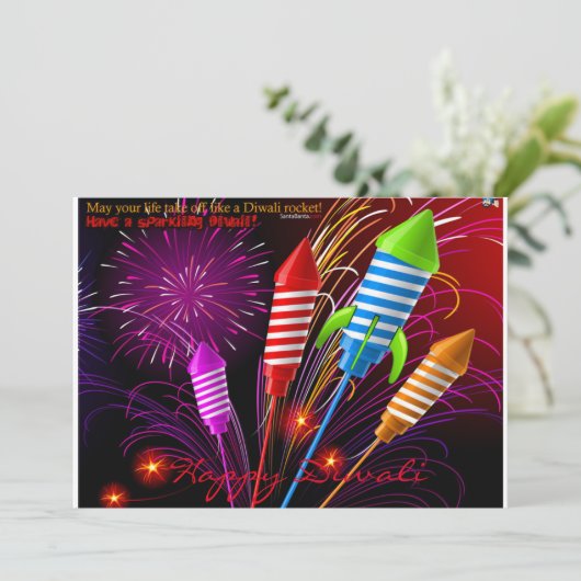 Diwali Uitnodiging (Staand voorkant)