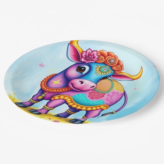 Diwali vieren met Koeien in vermomming Papieren Bordje (Gekanteld)