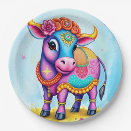 Diwali vieren met Koeien in vermomming Papieren Bordje