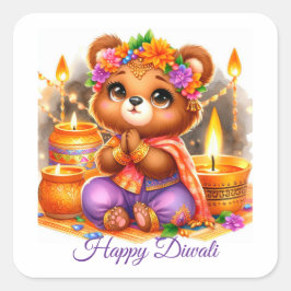 Diwali vieren vierkante sticker
