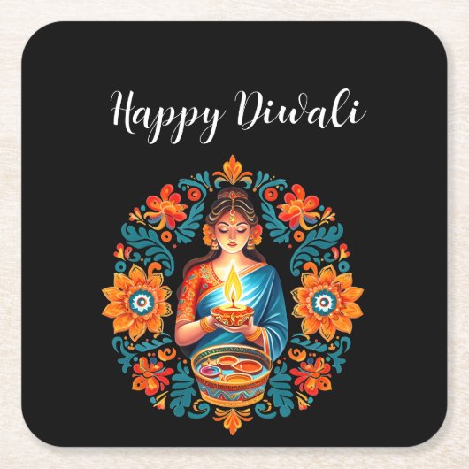 Diwali viering kartonnen onderzetters (Voorkant)