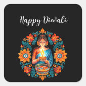 Diwali viering vierkante sticker (Voorkant)