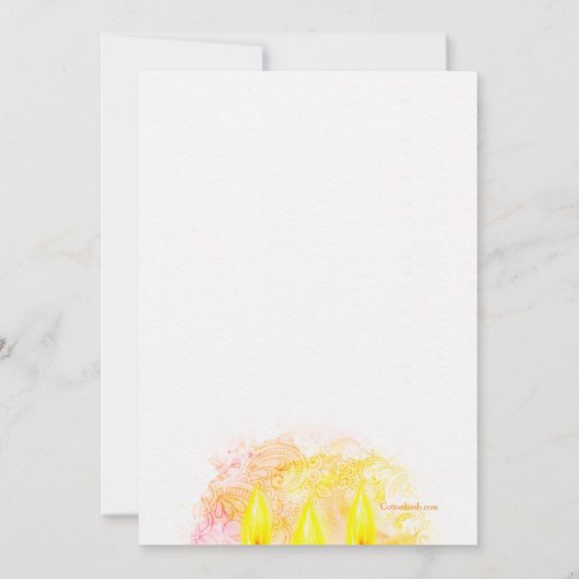 Diwali Waterverf Wenskaart (Achterkant)