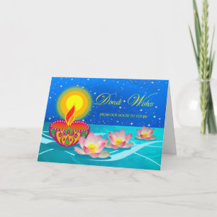 Diwali-wensen van ons huis naar het jouwe, Diya, L Kaart
