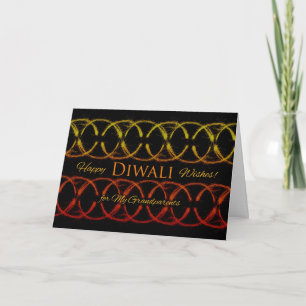 Diwali Wensen voor grootouders, circulaire Sparkle Kaart