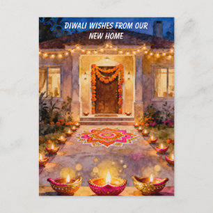 Diwali Wensen voor Nieuw Thuis Feestdagenkaart
