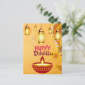 Diwali Wenskaart – Festival van Lichtwensen Briefkaart (Staand voorkant)