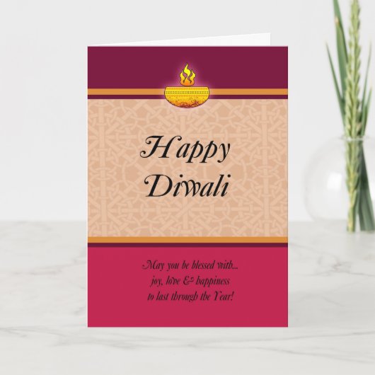 Diwali Wenskaart met lamp Kaart (Voorkant)
