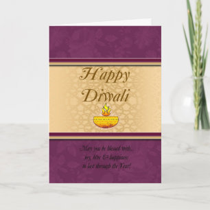 Diwali Wenskaart met lamp Kaart