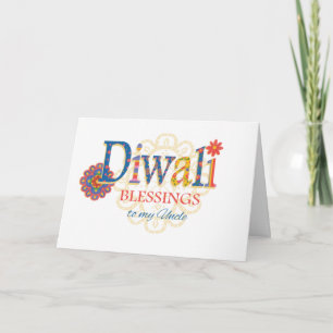 Diwali-wenskaart met Rangoli-ontwerp voor oom Kaart