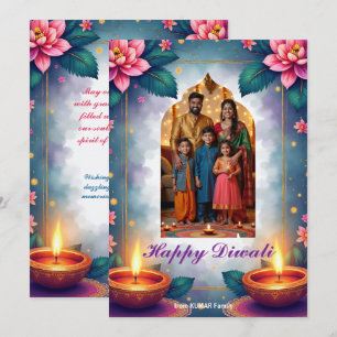 Diwali-wenskaart met sterrenboog kaart