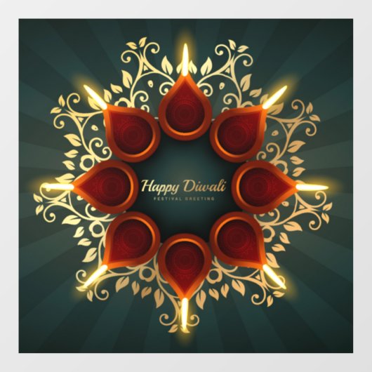 Diwali Window Cling Raamsticker (Vel)