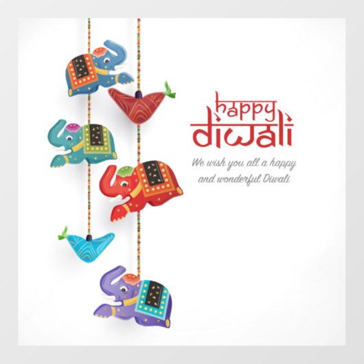 Diwali Window Cling Raamsticker (Vel)