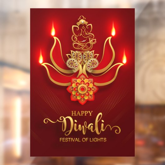 Diwali Window Cling Raamsticker (Vel 2)