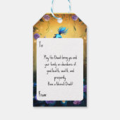 🦚 Diwali Wonder: Betoverde pauw Briefkaart Cadeaulabel (Achterkant)