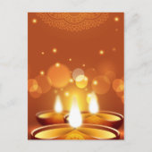 Diwali's viering gouden kaarsen uitnodiging briefkaart (Voorkant)